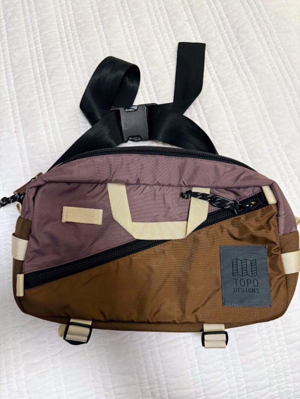 TOPO Designs Quick Pack in Clay/Chocolate Sling Luggage Travel Bag Fanny Pack NE